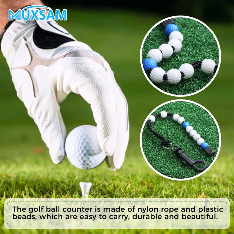 MUXSAM 1 Piece Golf Beads Score Counter with Clip (Blue), Golf Stroke Score Count Keeper Putting Score Counter for Referee Caddy Golfer - Image 3